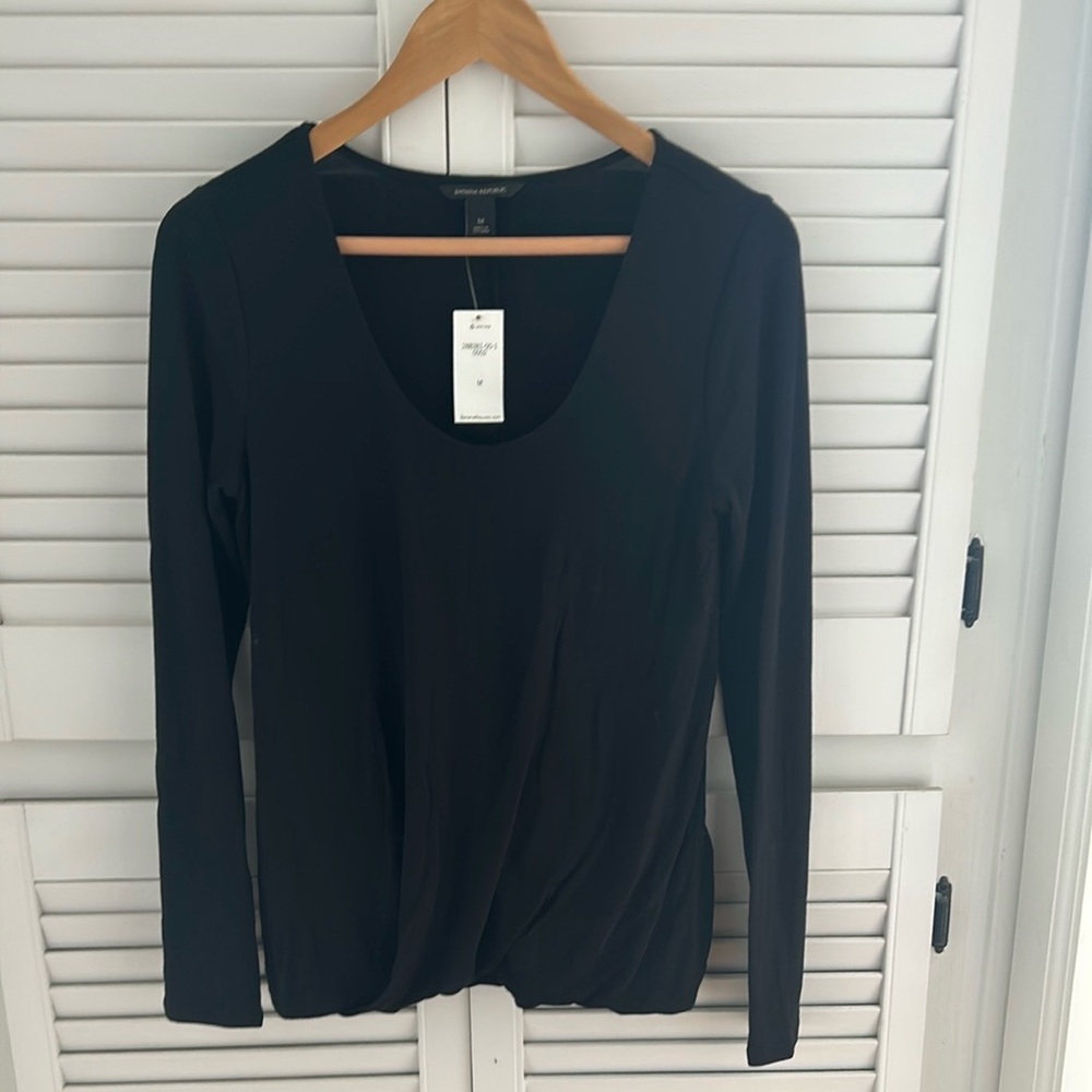 Banana Republic Black Long Sleeve Blouse